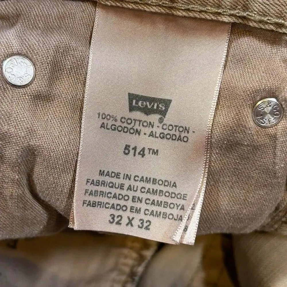 Vintage Levis 514 White Tab Classic straight-fit Beige Jeans Mens‎ 32x32